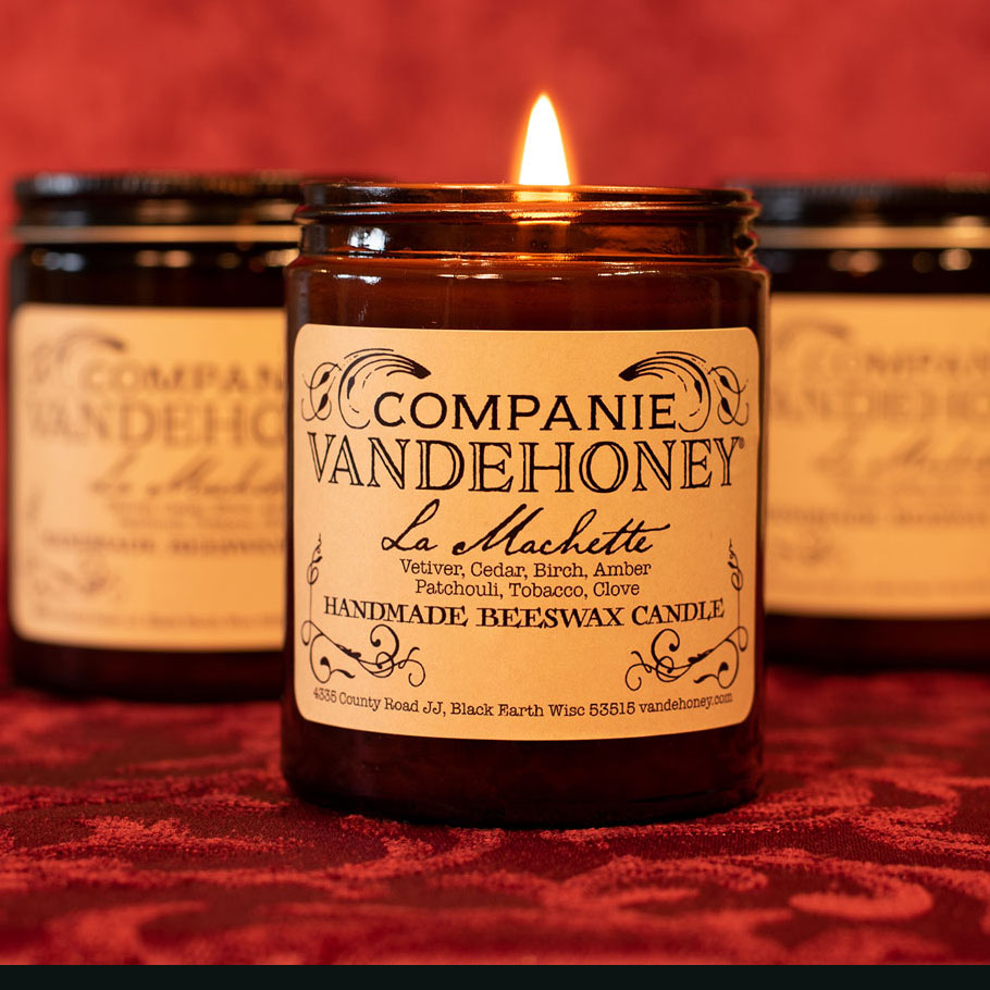 Vandehoney hand blended beeswax candles